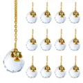 13Pcs Christmas tree faceted crystal ball pendants with golden scales of justice charms - 13-Piece Set / Libra Crystal Ball