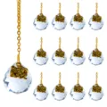 Set of Christmas tree crystal ball pendants with golden lion charms for home decor - 13-Piece Set / Leo Crystal Ball
