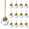 Faceted crystal ball Christmas ornaments with golden fish charms and hanging chains - 13-Piece Set / Pisces Crystal Ball