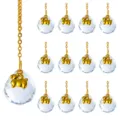 Faceted crystal ball Christmas tree ornaments featuring a golden ram charm for holiday decor - Aries Style / 13-Piece Set