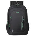 Großer Business-Laptop-Rucksack für Herren in Schwarz mit neon grünen Details - Grün