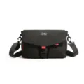 Bolso bandolera techwear negro con correa ajustable y detalles rojos para deportes al aire libre - Bolso cruzado / Talla única / Negro