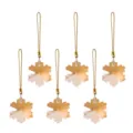 Ornamenti natalizi in cristallo a fiocco di neve color oro champagne, set da 6 pezzi. - Fiocco di Neve Oro Champagne / Set da 6