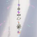 Kristall-Sonnenfänger zum Aufhängen mit Sonnen- und Mondanhängern und Regenbogenlicht. - Mystische Elemente Ornament (银2) / 41cm