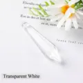 Clear transparent pointed crystal pendant bead for DIY lighting and decor - 38mm / Clear White