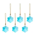 Set di sei decorazioni natalizie a forma di fiocco di neve in cristallo blu chiaro - Fiocco di Neve Blu Chiaro