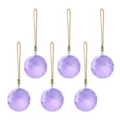 Set di 6 ornamenti natalizi in cristallo sfaccettato viola con cordini dorati per casa - Sfera Sfaccettata Viola