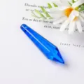 Transparent medium blue faceted crystal pointed pendant for DIY jewelry lighting decor - 38mm / Medium Blue