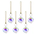 Set di 6 ciondoli a sfera in cristallo iridescente sfaccettato per decoro albero di Natale - Sfera Sfaccettata Arcobaleno