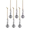 Gefacetteerde heldere kristallen kerstboomhangers met sneeuwvlokdetails, set van 6 - 6 Piece Style 1