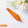Amber crystal tapered cone pendant for DIY lighting decoration and jewelry making - 38mm / Brown