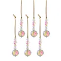 Set van 6 gefacetteerde kristallen kerstballen met kleurrijke regenboogreflecties - 6 Piece Style 2