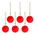 Set di 6 palline di Natale in cristallo rosso sfaccettato con cordini dorati decorativi - Sfera Sfaccettata Rosso Brillante