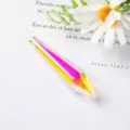 Pointed crystal bead pendant with AB plating finish for DIY jewelry and chandelier decor - 38mm / AB Coated