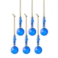 Set van zes gefacetteerde blauwe kristallen kerstballen voor kerstboomdecoratie - 6 Piece Style 5