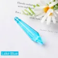 Lake blue pointed crystal pendant for DIY lighting and jewelry making accessories - 38mm / Lake Blue