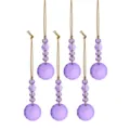 Set van 6 paarse facet geslepen kristallen bollen voor kerstboomdecoratie met gouden koorden - 6 Piece Style 6