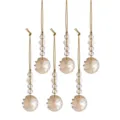 Set van 6 champagne gefacetteerde kristallen bol hangers voor kerstboomversiering - 6 Piece Style 7