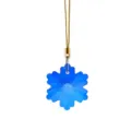 Addobbo natalizio a fiocco di neve blu con cordino dorato per decorazione albero - Ciondolo a Fiocco di Neve Blu Scuro