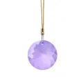 Decorazione natalizia in cristallo viola sfaccettato con cordoncino dorato da appendere - Ciondolo a Disco Sfaccettato Viola