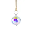 Pendaglio a sfera di cristallo sfaccettato iridescente per albero di Natale con cordino dorato - Ciondolo a Sfera di Cristallo Arcobaleno