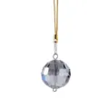 Ornamento a sfera di cristallo sfaccettato con cordino dorato per Natale - Ciondolo a Sfera di Cristallo Grigio Fumo