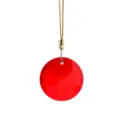 Decorazione per albero di Natale in cristallo rosso sfaccettato con cordino d'oro - Ciondolo a Sfera di Cristallo Rosso Brillante