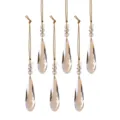 Elegante set van 6 champagne kristallen druppelvormige kerstboomhangers decoratie - Traanvorm Stijl (Stijl 16) / Set van 6 / Champagne