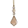 Elegante kristallen kerstboomhanger met facetkralen aan een gouden koordje - Traanvorm Stijl (Stijl 2) / 1 Stuk / Champagne