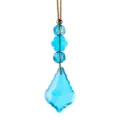 Elegante hemelsblauwe gefacetteerde kristallen kerstboomhanger voor feestelijke decoratie - Traanprisma Stijl (Stijl 3) / 1 Stuk / Hemelsblauw