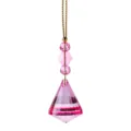 Roze kristallen kerstboomhanger met gefacetteerd kegelontwerp en gouden koordje eraan - 1 Stuk Stijl 6 (Roze Kegelvormig)