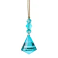 Glinsterende blauwe kristallen kerstboom hanger met gouden koord voor feestdecoratie - 1 Stuk Stijl 7 (Cyaan Kegelvormig)