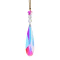 Irriserende kristallen zonnevanger hanger met druppel- en stervormige prismakralen. - 1 Stuk Stijl 12 (AB Iridiserende Traanvorm)