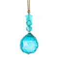 Gefacetteerd blauwgroen kristallen kerstornament met decoratieve ster en prisma bal - 1 Stuk Stijl 13 (Cyaan Sterbal)