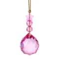 Elegante roze gefacetteerde kristallen bol hanger voor feestelijke kerstboomdecoratie - Stijl 16 / 1 Stuk / Roze