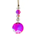 Elegante roze iriserende facetgeslepen kristallen kerstboomversiering hangende decoratie - Stijl 17 / 1 Stuk / Irizerend Roze