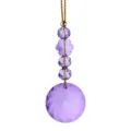 Paars facet geslepen kristallen kerstboom hanger met gouden koord - Stijl 19 / 1 Stuk / Paars