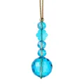 Elegante blauwe facetgeslepen kristallen kersthanger met verfijnd sneeuwvlokdetail - Stijl 21 / 1 Stuk / Hemelsblauw