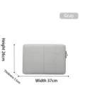 Custodia protettiva grigia trapuntata per laptop e borsa per tablet 37x26x2,5cm - Grande / Grigio
