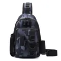Professional waterproof camouflage fishing lure sling bag with multi-pocket tactical gear - One Size / Blue Camouflage