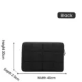 Custodia per laptop nera trapuntata con dimensioni 40x30x2,5cm per lo stoccaggio - Grande / Nero