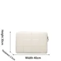 Custodia trapuntata bianco avorio per laptop e tablet 40x30x2,5cm protezione portatile - Beige