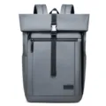 Minimalist grey water-resistant business laptop backpack for men with buckle strap - Khaki