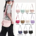 Fashionable quilted puffer crossbody bag in multiple colors for women - SKU variant options - One Size / Off White
