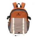 Lightweight color-block outdoor hiking travel backpack in orange and charcoal grey - One Size / Orange