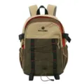 Lightweight outdoor hiking backpack with color-block design in khaki and brown finish - One Size / Khaki