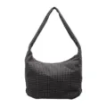 Minimalist black and grey checkered canvas tote bag, perfect for casual everyday use - One Size / Dark Gray