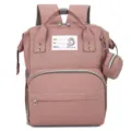 Roze multifunctionele luiertas rugzak van Oxford stof met extra kleine accessoires tas - Roze