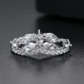 Silver finish crown ring with marquise-cut cubic zirconia in a minimalist style - Size 7 / Silver