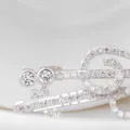 Elegant silver vintage guitar brooch micro-paved with sparkling AAA zircons - White Zirconia Guitar Style (X14043001-W)